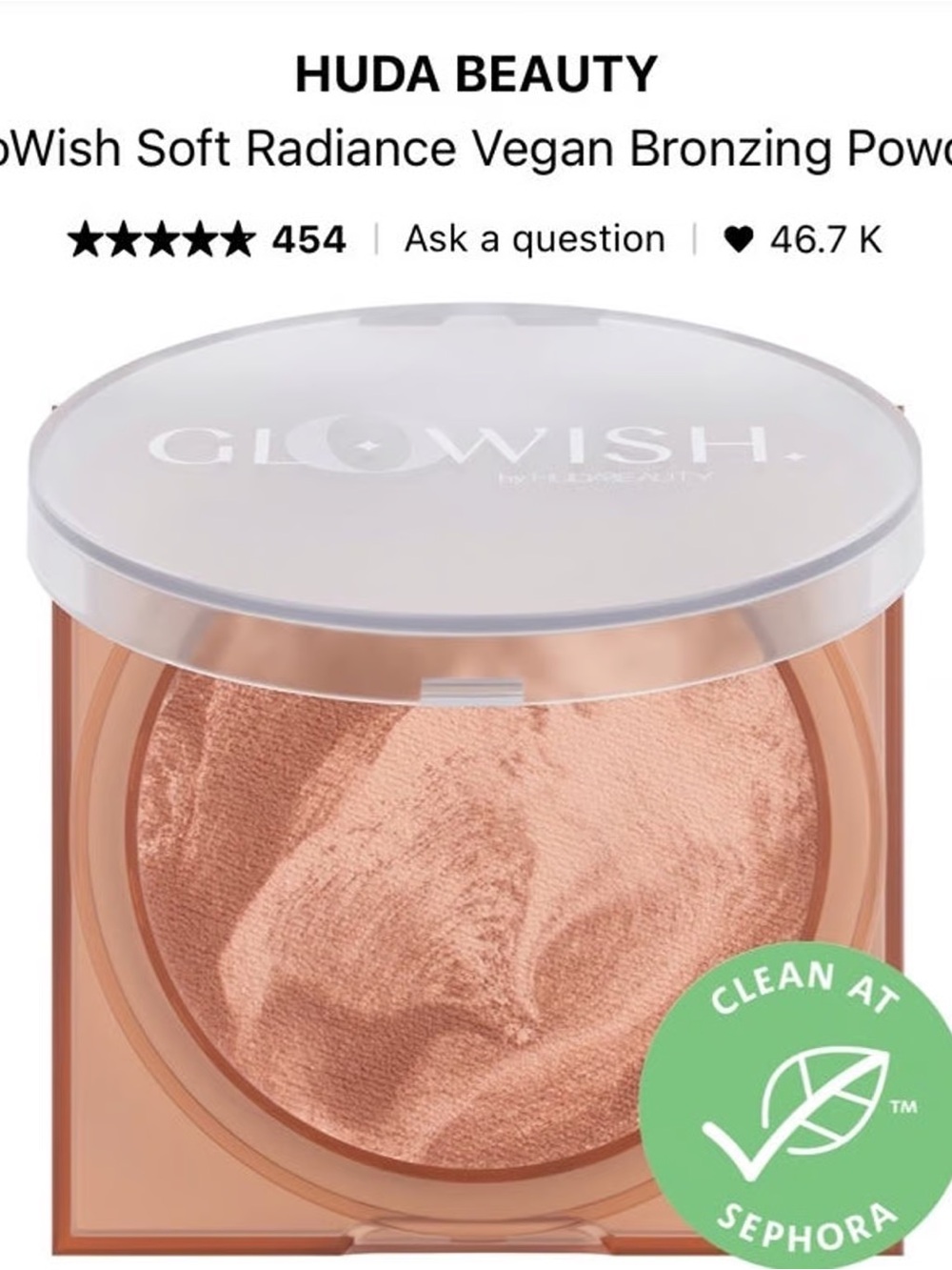 Glowing by Huda Beauty Soft Radiance Bronzing Powder 01 Light